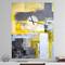 Designart 'Grey And Yellow Blur Abstract Modern Rectangular Wall Clock